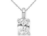 1/2 Carat (ctw H-I, SI1-SI2) Lab-Grown Diamond Solitaire Pendant Necklace in 14K White Gold with Chain